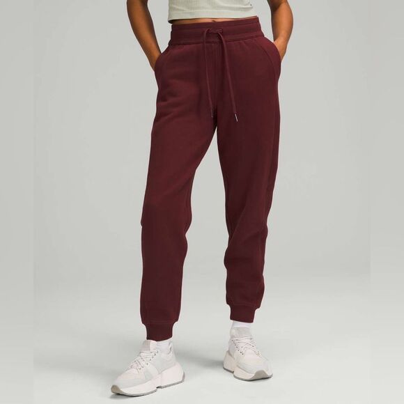 lululemon athletica Pants - Lululemon Scuba High-Rise Jogger Red Merlot Cotton Fleece Size 8